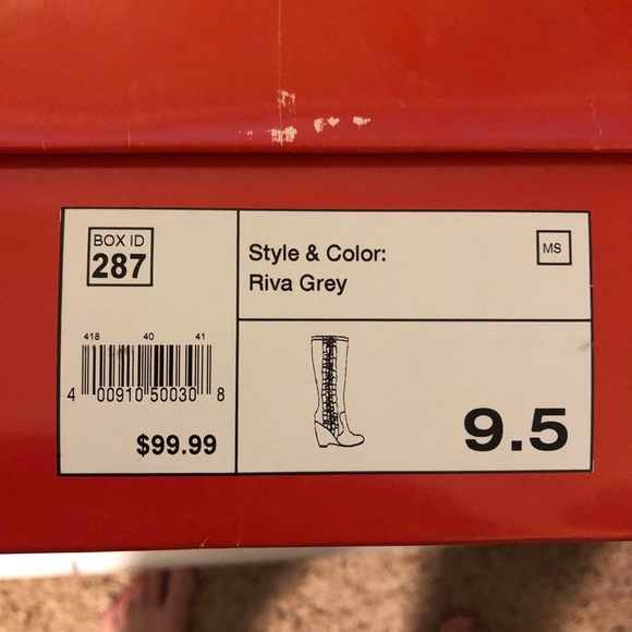 Elle Beautiful Riva Grey Wedge Tall Boots - Picture 5 of 5